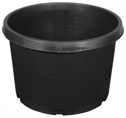 grower's authority 10 gallon side drain ribbed nursery pot, black