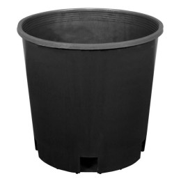 grower's authority 2 gallon side drain ribbed nursery pot, black