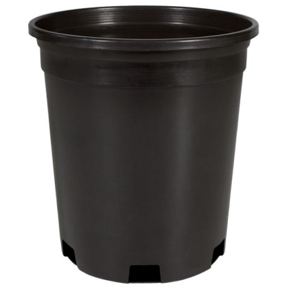 GROWER'S AUTHORITY 3 GALLON SIDE DRAIN RIBBED NURSERY POT, BLACK