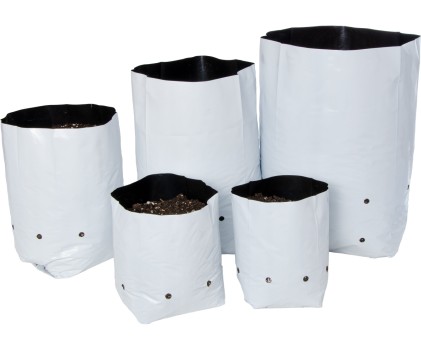 GROW BAG, WHITE/BLACK 3 GAL, 20 PACKS OF 25 (500)