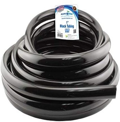HYDRO FLOW VINYL TUBING BLACK 1 IN ID - 1.25 IN OD 50 FT ROLL