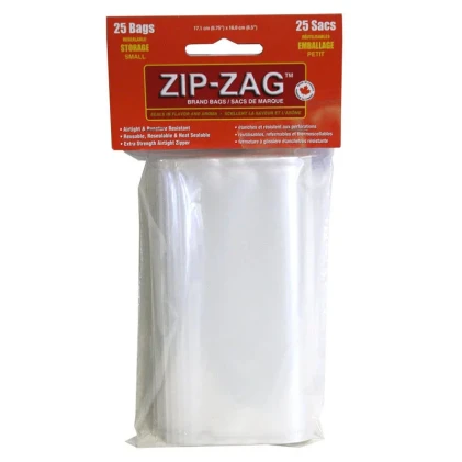 ZIP-ZAG ORIGINAL BAGS 30GR/1 OZ 17.1CM X 16CM (25)