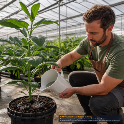 Botanicare Cal-Mag Plus 20 L container in a commercial indoor hydroponic growing facility