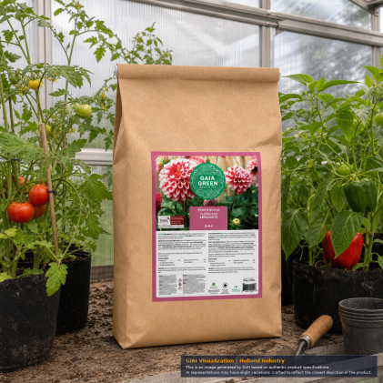 Gaia Green Power Bloom 2-8-4 organic dry fertilizer 10 kg tan kraft paper bag