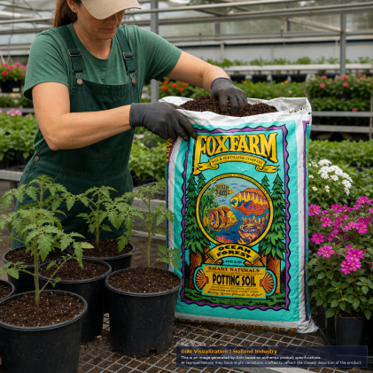 FoxFarm Ocean Forest Smart Naturals Potting Soil 1.5 cubic foot 42.5L turquoise bag front view