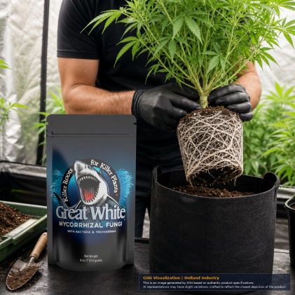 Great White Mycorrhizae 4 oz - Premium Mycorrhizal Inoculant for Explosive Root Growth.