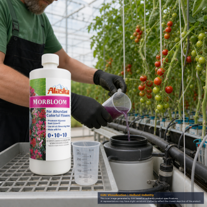 Alaska Mor-Bloom 0-10-10 liquid fertilizer 1 litre bottle front view