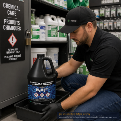 Nutri+ 29% food-grade hydrogen peroxide 4 L black jug with handle and screw cap