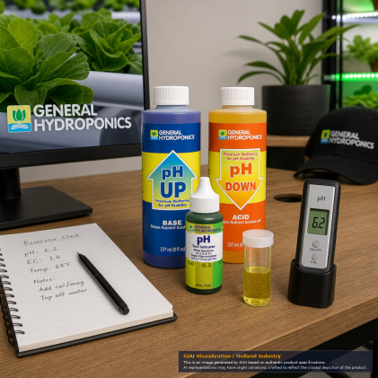 General Hydroponics pH Control Kit with digital pH meter and solutions