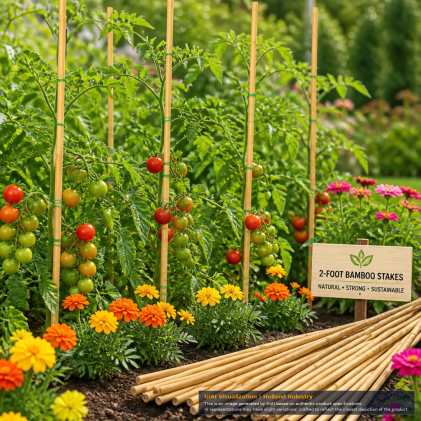20-piece bundle of 2-foot bamboo stakes for garden support