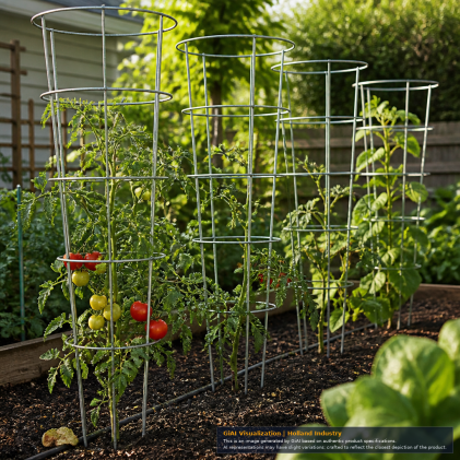 Galvanized Wire Tomato Cage supporting plants
