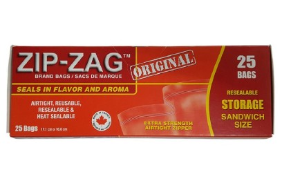 Zip Zag Original Sandwich Bags (25 Pieces)